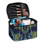 Rainbow Indian Elephant Print Travel Makeup Bag