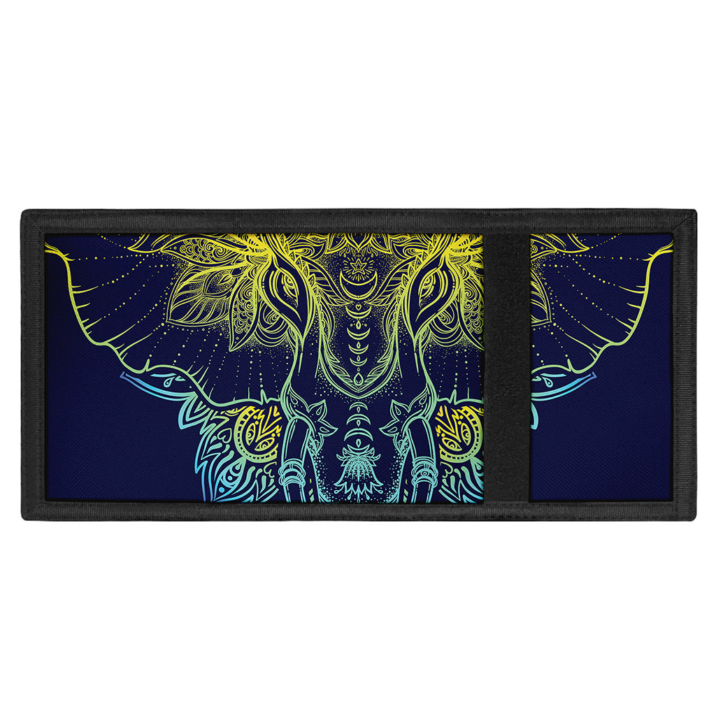 Rainbow Indian Elephant Print Trifold Wallet