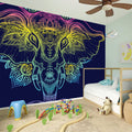 Rainbow Indian Elephant Print Wall Sticker
