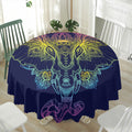 Rainbow Indian Elephant Print Waterproof Round Tablecloth