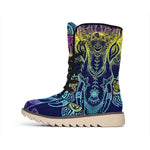 Rainbow Indian Elephant Print Winter Boots
