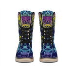 Rainbow Indian Elephant Print Winter Boots