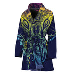 Rainbow Indian Elephant Print Women's Bathrobe
