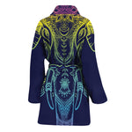 Rainbow Indian Elephant Print Women's Bathrobe