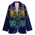 Rainbow Indian Elephant Print Women's Blazer
