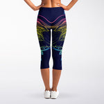 Rainbow Indian Elephant Print Women's Capri Leggings