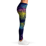 Rainbow Indian Elephant Print Women's Leggings