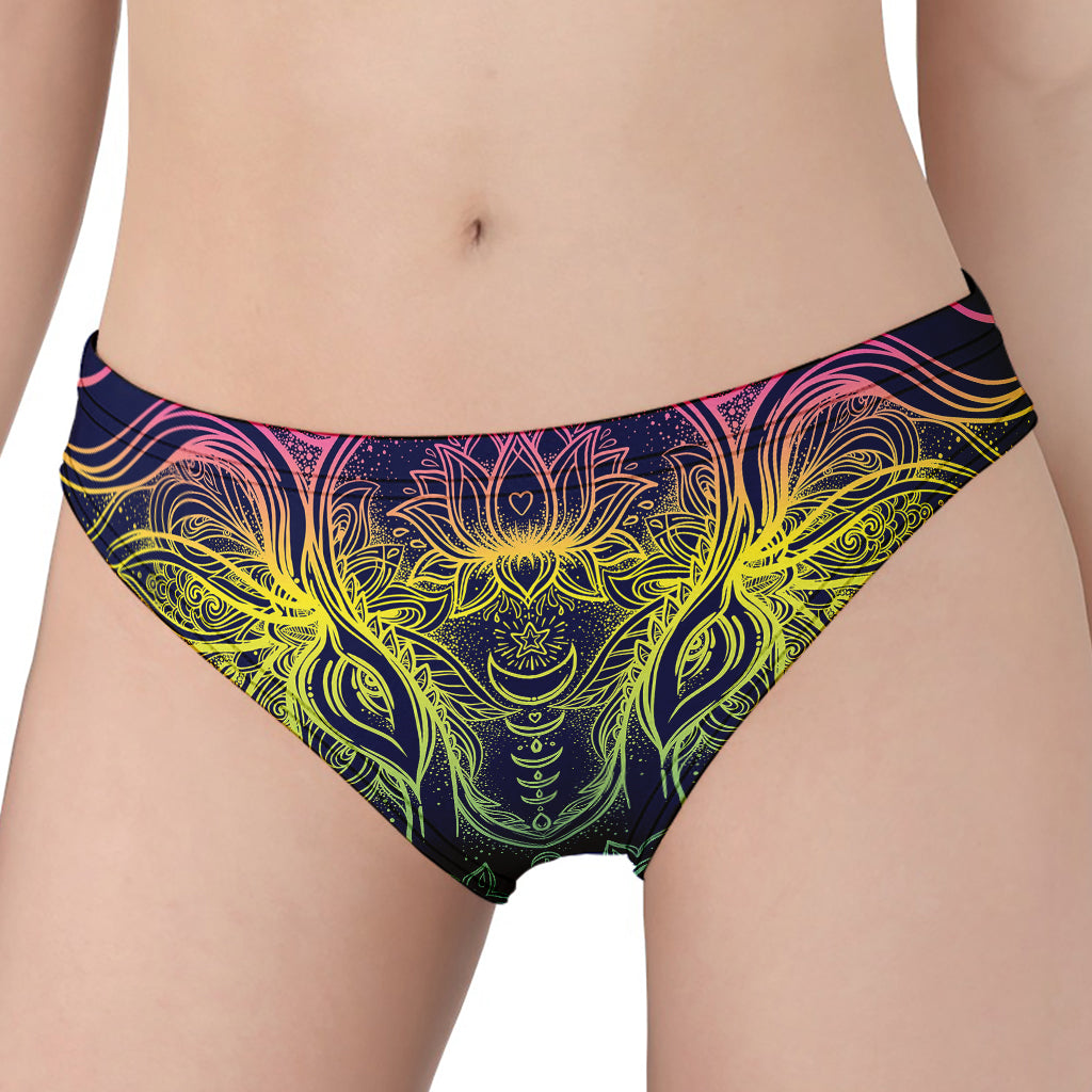 Rainbow Indian Elephant Print Women's Panties