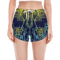 Rainbow Indian Elephant Print Women's Split Running Shorts
