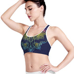 Rainbow Indian Elephant Print Women's Sports Bra