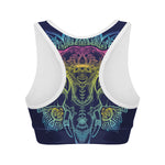 Rainbow Indian Elephant Print Women's Sports Bra
