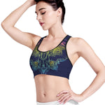 Rainbow Indian Elephant Print Women's Sports Bra