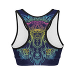 Rainbow Indian Elephant Print Women's Sports Bra