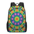 Rainbow Kaleidoscope Print 17 Inch Backpack