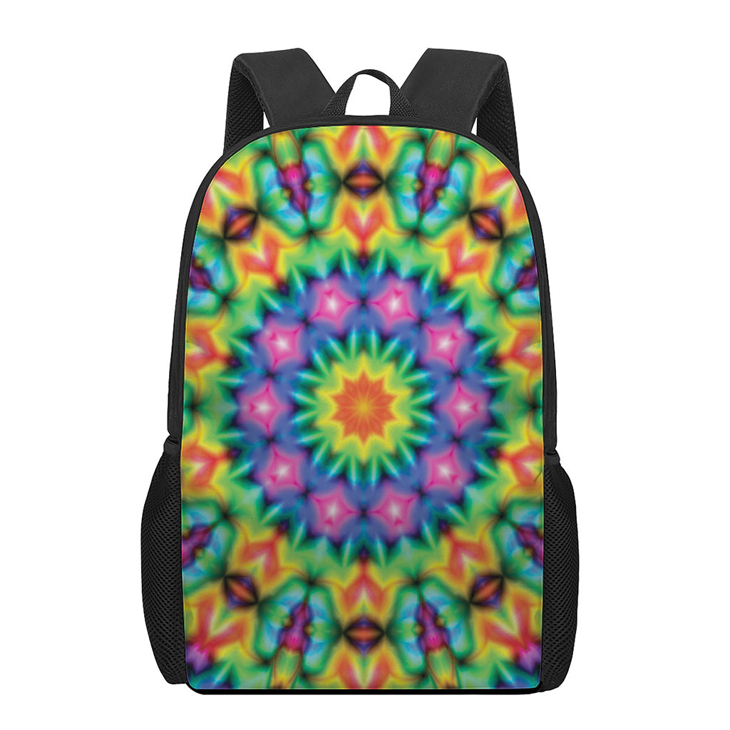 Rainbow Kaleidoscope Print 17 Inch Backpack