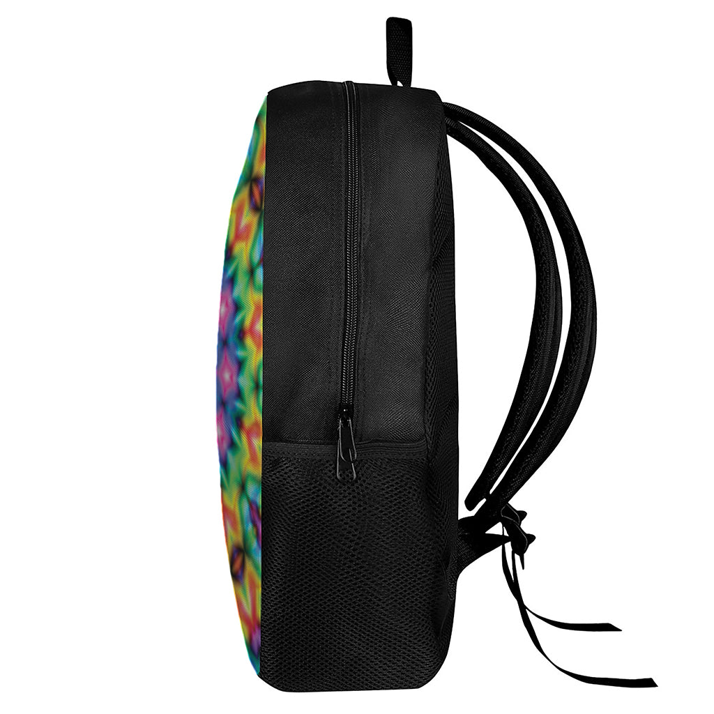 Rainbow Kaleidoscope Print 17 Inch Backpack
