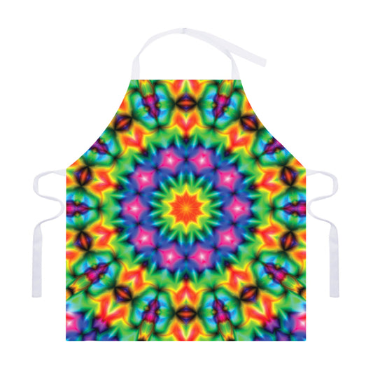Rainbow Kaleidoscope Print Adjustable Apron
