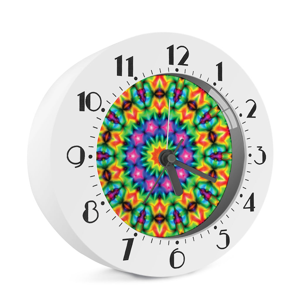 Rainbow Kaleidoscope Print Alarm Clock
