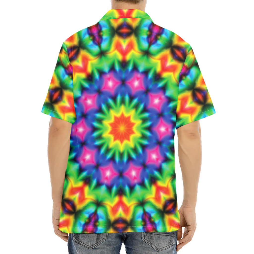 Rainbow Kaleidoscope Print Aloha Shirt