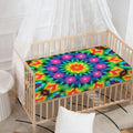 Rainbow Kaleidoscope Print Baby Crib Sheet