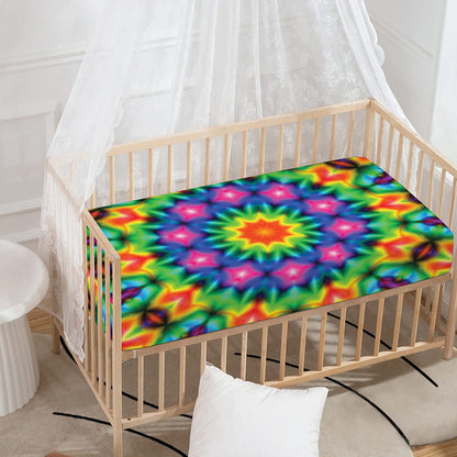 Rainbow Kaleidoscope Print Baby Crib Sheet