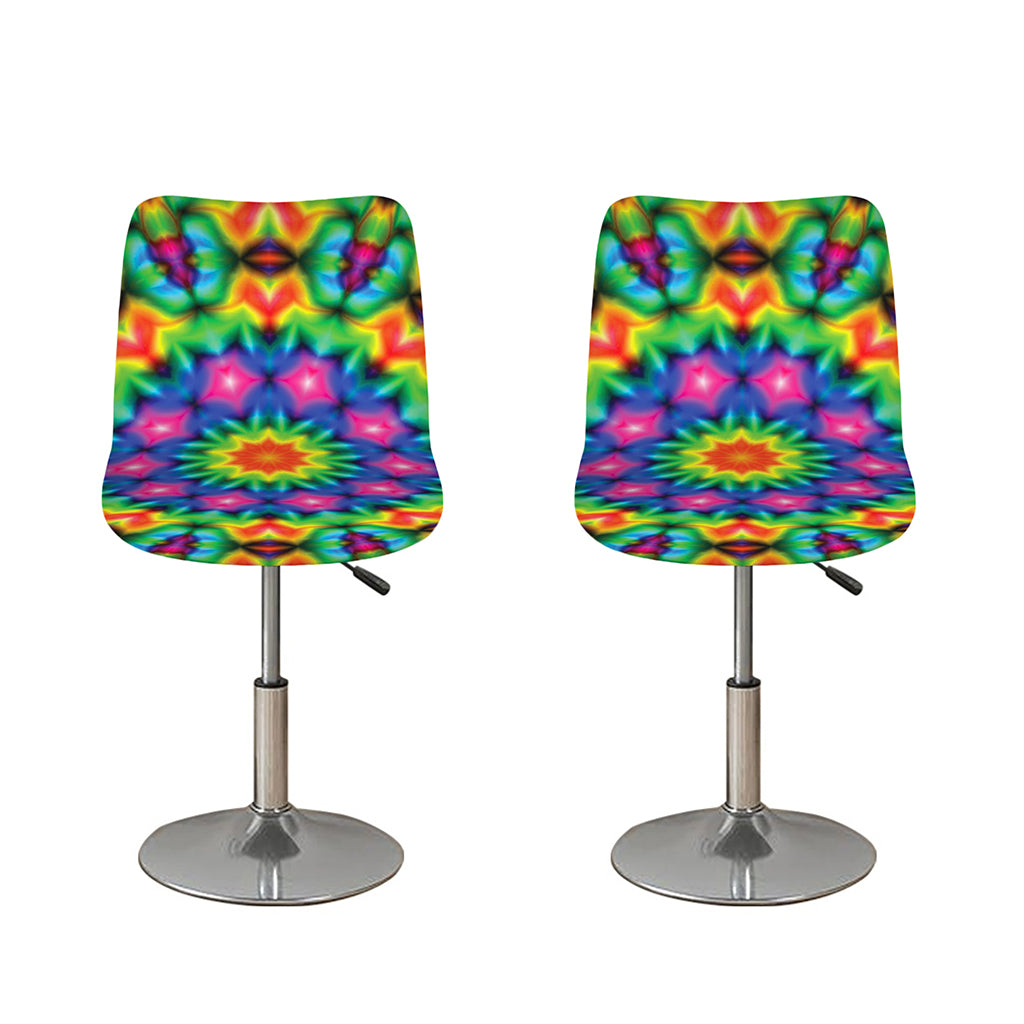 Rainbow Kaleidoscope Print Bar Stool Covers
