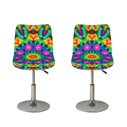 Rainbow Kaleidoscope Print Bar Stool Covers