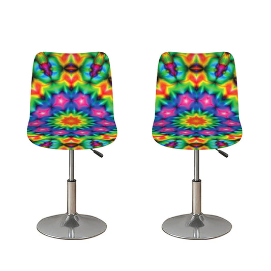 Rainbow Kaleidoscope Print Bar Stool Covers