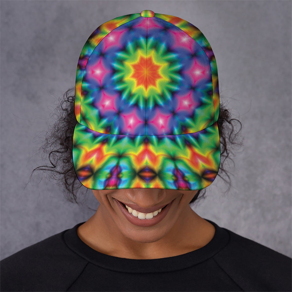 Rainbow Kaleidoscope Print Baseball Cap