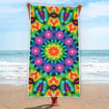 Rainbow Kaleidoscope Print Beach Towel