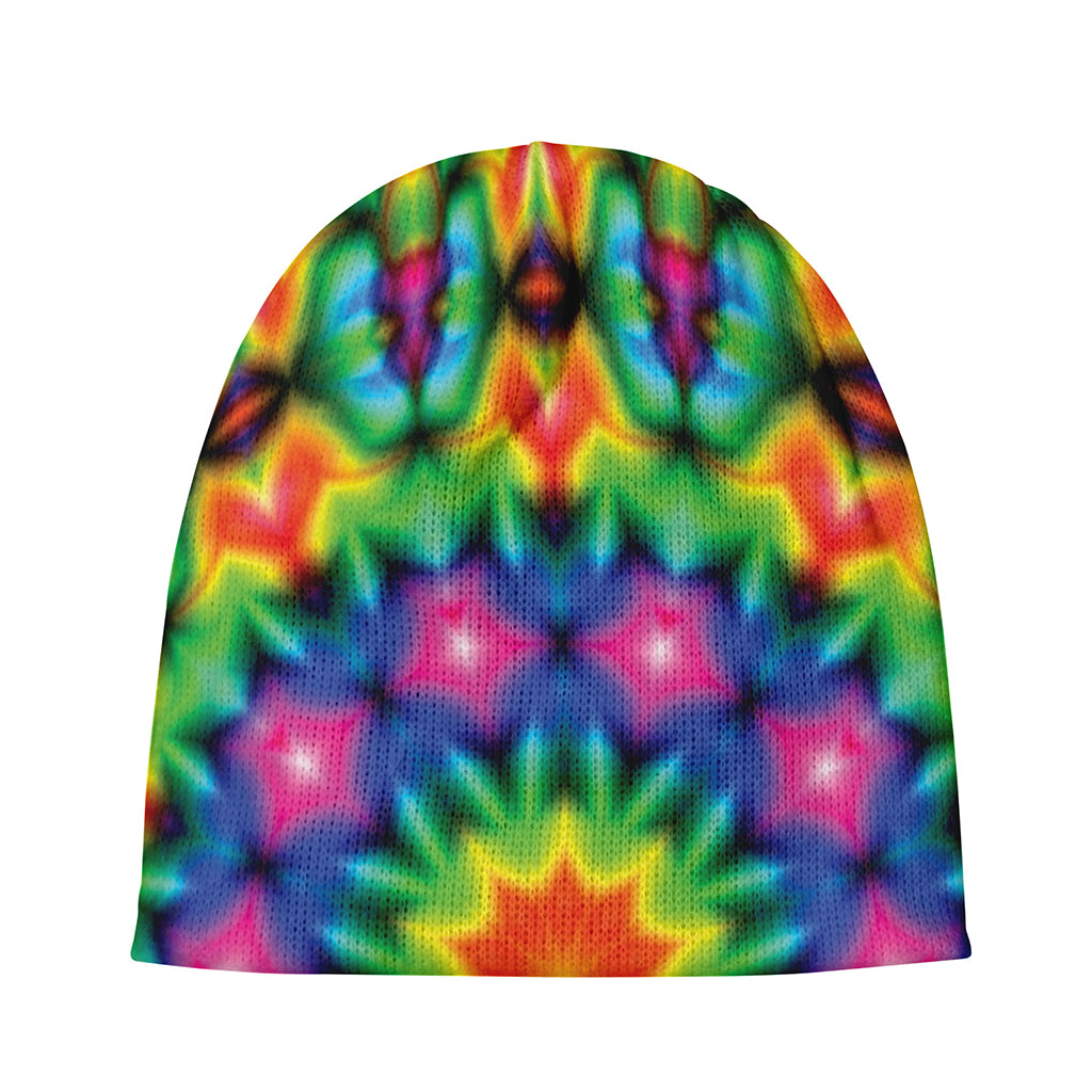 Rainbow Kaleidoscope Print Beanie