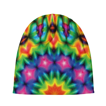 Rainbow Kaleidoscope Print Beanie