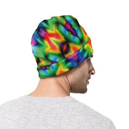 Rainbow Kaleidoscope Print Beanie