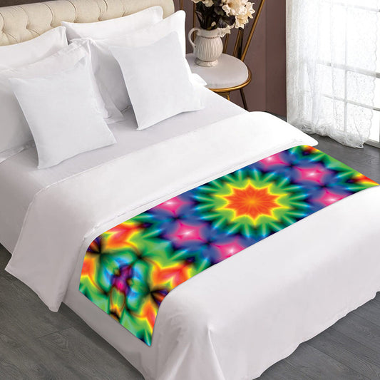 Rainbow Kaleidoscope Print Bed Runner