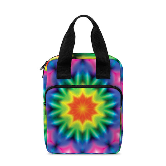 Rainbow Kaleidoscope Print Bible Tote Bag