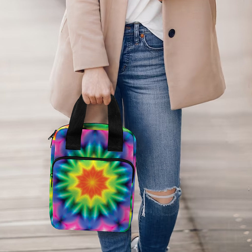 Rainbow Kaleidoscope Print Bible Tote Bag