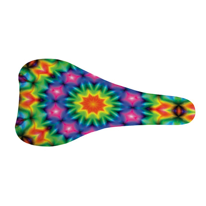 Rainbow Kaleidoscope Print Bicycle Seat Cover
