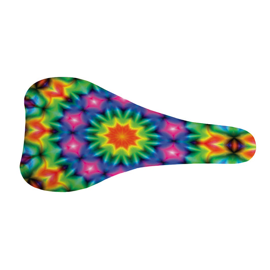 Rainbow Kaleidoscope Print Bicycle Seat Cover