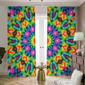 Rainbow Kaleidoscope Print Blackout Pencil Pleat Curtains