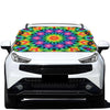 Rainbow Kaleidoscope Print Car Windshield Snow Cover