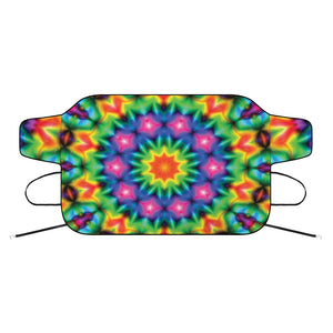 Rainbow Kaleidoscope Print Car Windshield Snow Cover