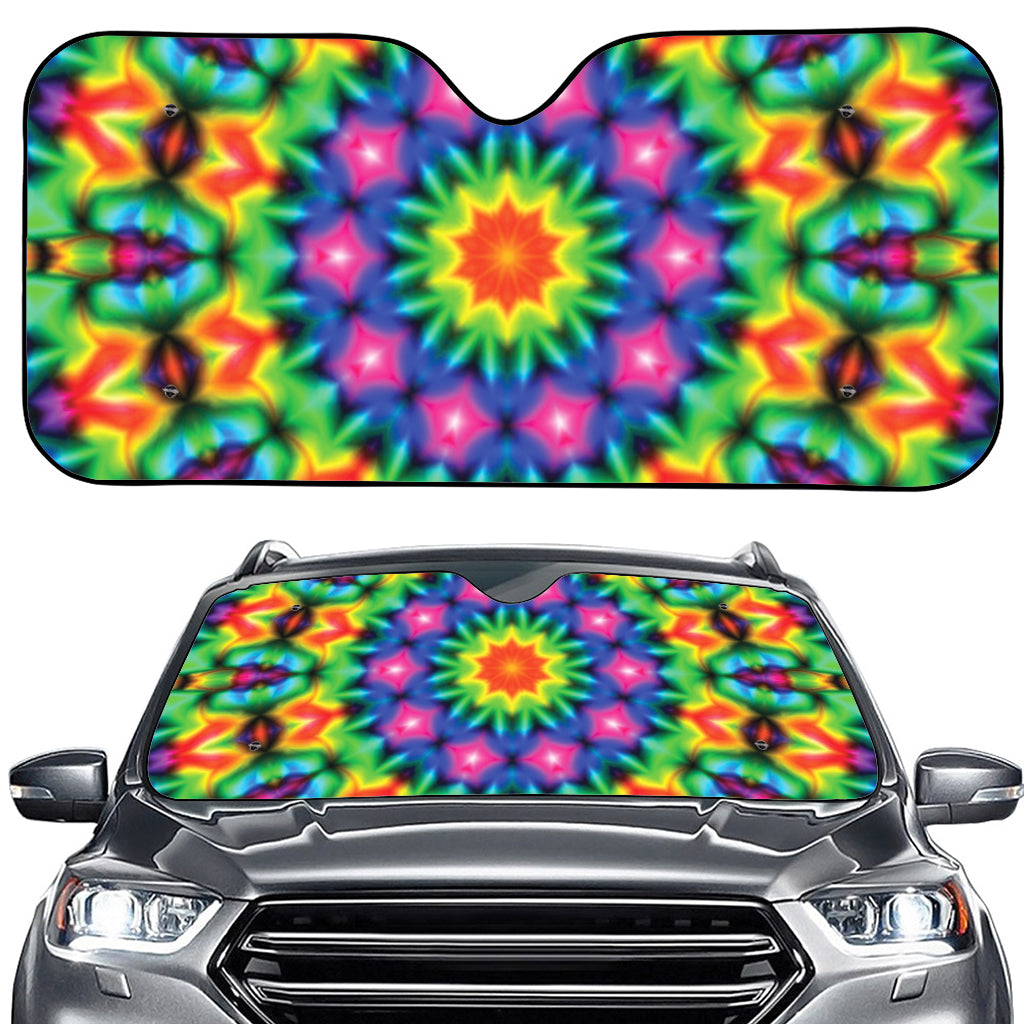 Rainbow Kaleidoscope Print Car Windshield Sun Shade