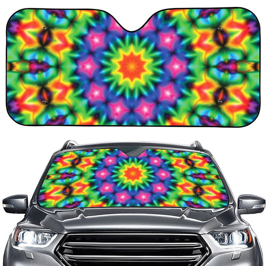 Rainbow Kaleidoscope Print Car Windshield Sun Shade