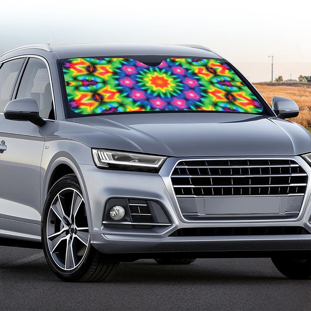 Rainbow Kaleidoscope Print Car Windshield Sun Shade