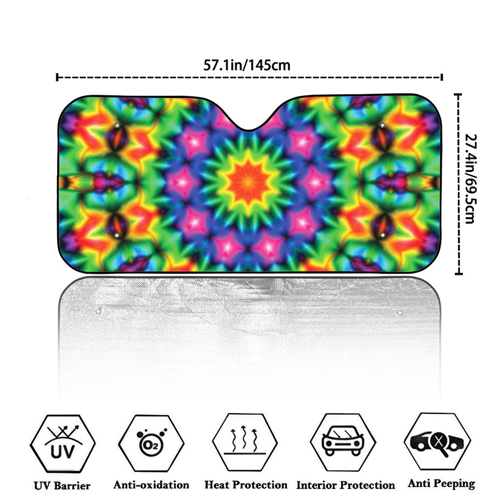 Rainbow Kaleidoscope Print Car Windshield Sun Shade