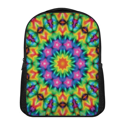 Rainbow Kaleidoscope Print Casual Backpack