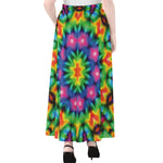 Rainbow Kaleidoscope Print Chiffon Maxi Skirt