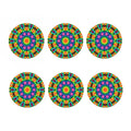 Rainbow Kaleidoscope Print Coaster Set