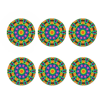 Rainbow Kaleidoscope Print Coaster Set
