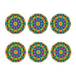 Rainbow Kaleidoscope Print Coaster Set